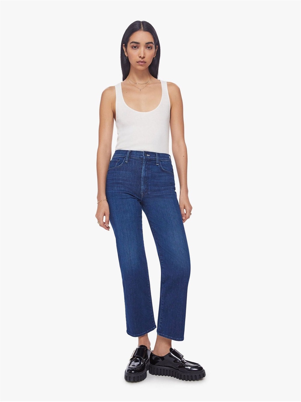 MOTHER The Rambler Zip Ankle Wide Straight Leg Jeans Size 33 Animal Instinct